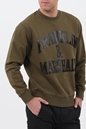 FRANKLIN & MARSHALL-Ανδρική φούτερ μπλούζα FRANKLIN & MARSHALL λαδί