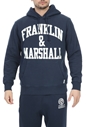 FRANKLIN & MARSHALL-Ανδρική φούτερ μπλούζα FRANKLIN & MARSHALL BRUSHED COTTON FLEE μπλε