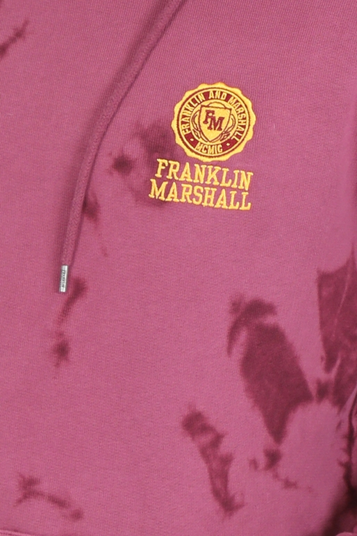 FRANKLIN & MARSHALL-Ανδρική φούτερ μπλούζα FRANKLIN & MARSHALL BLEACHED μπορντό