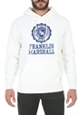 FRANKLIN & MARSHALL-Ανδρική φούτερ μπλούζα FRANKLIN & MARSHALL BRUSHED COTTON FLEE λευκή