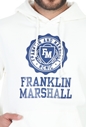 FRANKLIN & MARSHALL-Ανδρική φούτερ μπλούζα FRANKLIN & MARSHALL BRUSHED COTTON FLEE λευκή