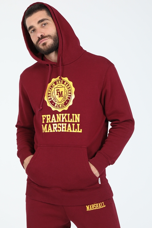 FRANKLIN & MARSHALL-Ανδρική φούτερ μπλούζα FRANKLIN & MARSHALL BRUSHED γκρι