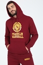 FRANKLIN & MARSHALL-Ανδρική φούτερ μπλούζα FRANKLIN & MARSHALL BRUSHED μπορντό