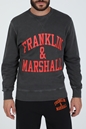 FRANKLIN & MARSHALL-Ανδρική φούτερ μπλούζα FRANKLIN & MARSHALL OLD GARMENT DYED γκρι