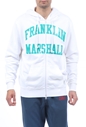 FRANKLIN & MARSHALL-Ανδρική φούτερ ζακέτα FRANKLIN & MARSHALL λευκή