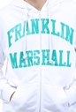FRANKLIN & MARSHALL-Ανδρική φούτερ ζακέτα FRANKLIN & MARSHALL λευκή
