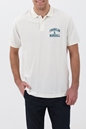 FRANKLIN & MARSHALL-Ανδρική polo μπλούζα FRANKLIN & MARSHALL λευκό 