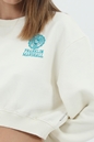 FRANKLIN & MARSHALL-Γυναικεία cropped φούτερ μπλούζα FRANKLIN & MARSHALL Sweatshirt λευκή