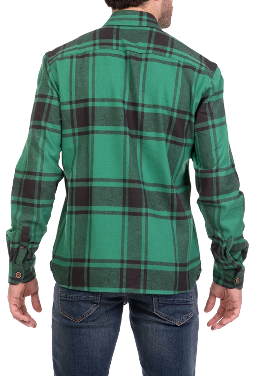FRANKLIN & MARSHALL-Ανδρικό πουκάμισο FRANKLIN & MARSHALL πράσινο-μαύρο