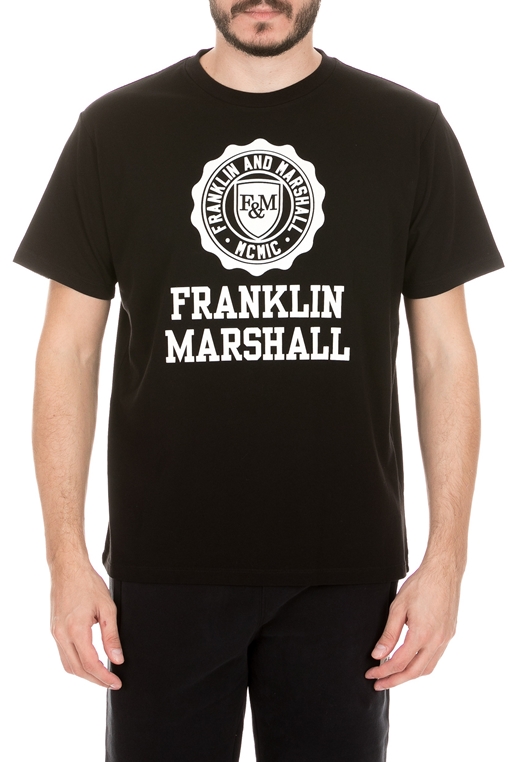 FRANKLIN & MARSHAL-Ανδρική μπλούζα FRANKLIN & MARSHAL μαύρη