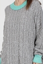 FREE PEOPLE COLLECTION-Γυναικείο κεντητό πουλόβερ FREE PEOPLE OLYMPIA γκρι
