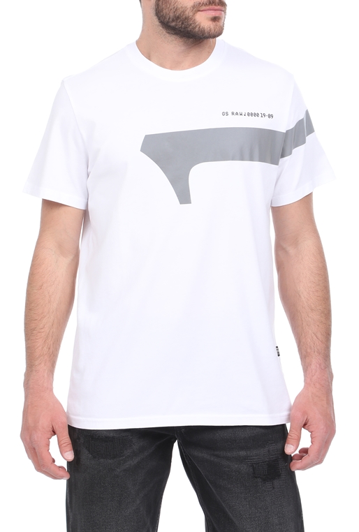 G-STAR RAW-Ανδρικό t-shirt G-STAR RAW reflective graphic λευκό