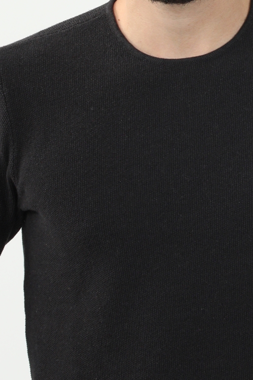 GABBA-Ανδρική πλεκτή μπλούζα GABBA 10019 Tomas O-Neck Knit μαύρη