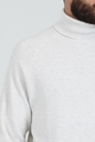 GABBA-Ανδρική πλεκτή μπλούζα GABBA Lamp Roll Neck Knit λευκή