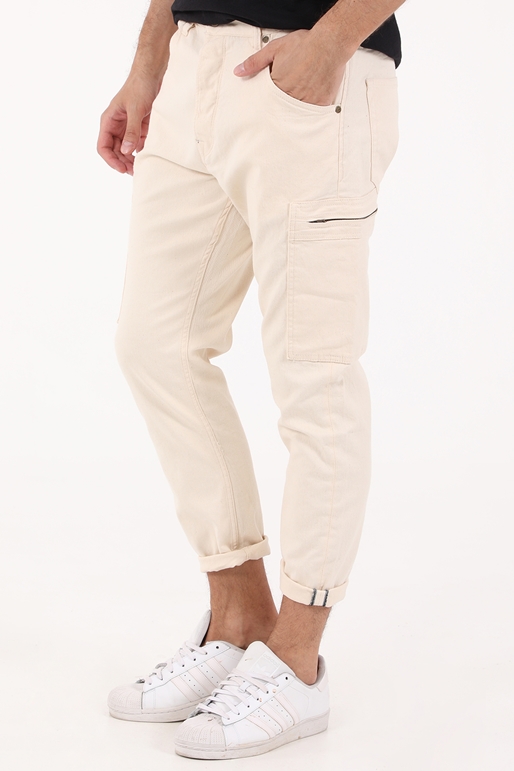 GABBA-Ανδρικό cargo jean παντελόνι GABBA Alex Cargo K4319 Jeans μπεζ