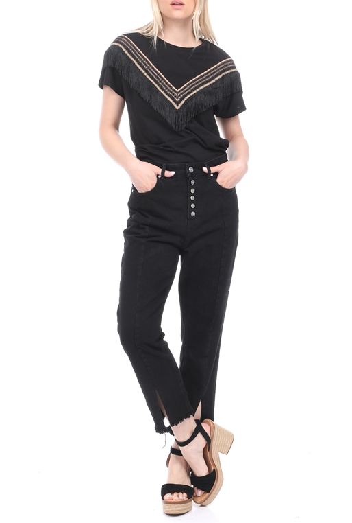 GARCIA JEANS-Γυναικεία μπλούζα GARCIA JEANS μαύρη χρυσή
