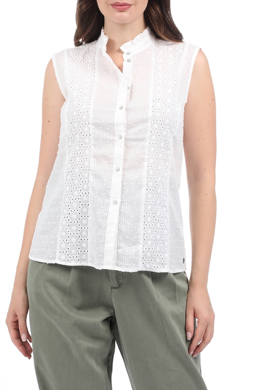 GARCIA JEANS-Γυναικείο πουκάμισο GARCIA JEANS λευκό