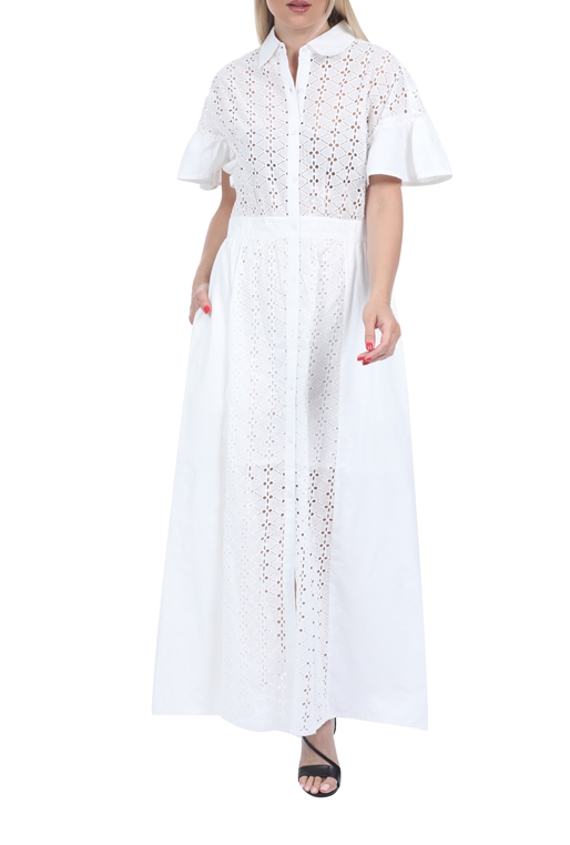 GAUDI-Γυναικείο maxi φόρεμα GAUDI λευκό
