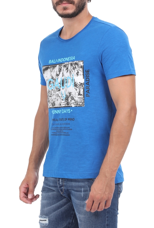 GAUDI-Ανδρικό t-shirt GAUDI FASHION μπλε