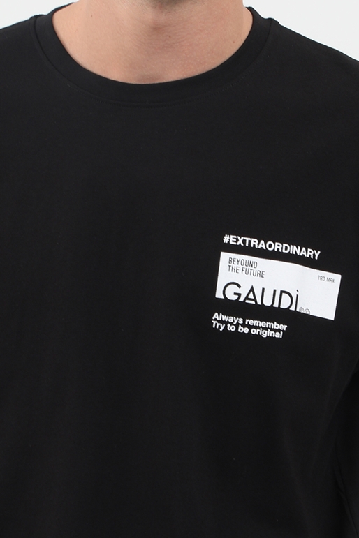 GAUDI-Ανδρικό t-shirt GAUDI 211GU μαύρο