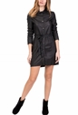 GOOSECRAFT-Γυναικείο δερμάτινο mini φόρεμα GOOSECRAFT AZELIA μαύρο
