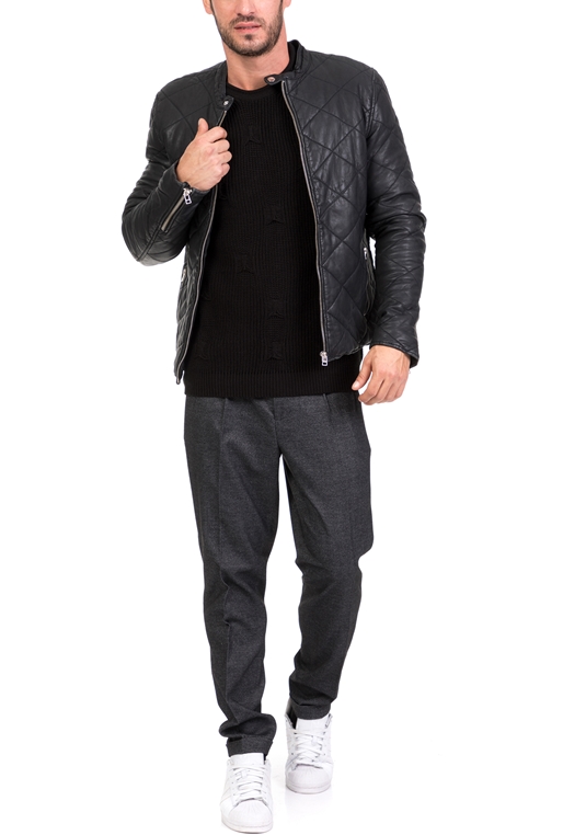 GOOSECRAFT-Ανδρικό δερμάτινο jacket GOOSECRAFT ANTHONY μαύρο