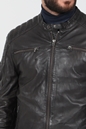 GOOSECRAFT-Ανδρικό δερμάτινο jacket GOOSECRAFT GC JACKET965 καφέ