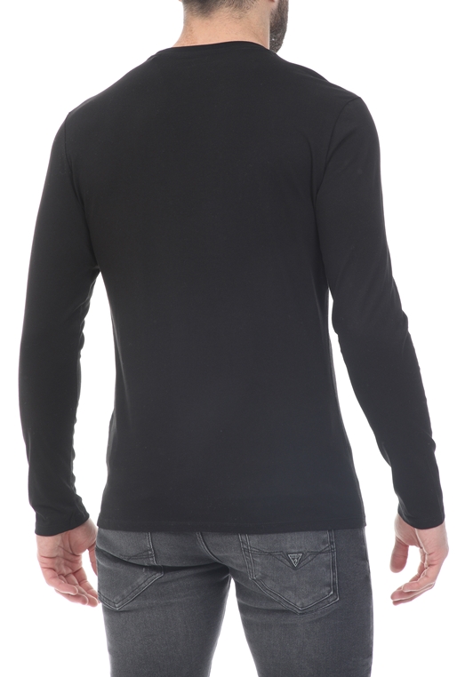 GUESS-Ανδρικό t-shirt GUESS CN LS CORE TEE - ORGANIC STRE μαύρη