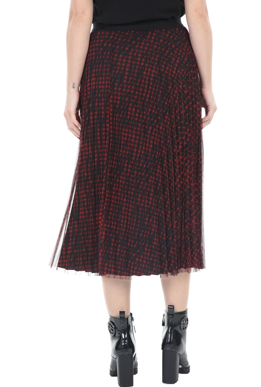 GUESS-Γυναικεία maxi φούστα GUESS RAEGAN REVERSIBLE SK - MAGIC μαύρη κόκκινη