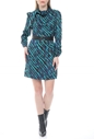 GUESS-Γυναικείο mini φόρεμα GUESS CHIARA DRESS - GRANADA SATIN μπλε μαύρο