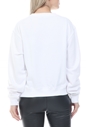 GUESS-Γυναικεία φούτερ μπλούζα GUESS VINYL TRIANGLE FLEEC - CANDY λευκή