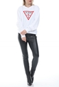 GUESS-Γυναικεία φούτερ μπλούζα GUESS VINYL TRIANGLE FLEEC - CANDY λευκή