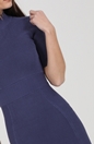 GUESS-Γυναικείο mini φόρεμα GUESS MOCK NK ALLISON RIB μπλε