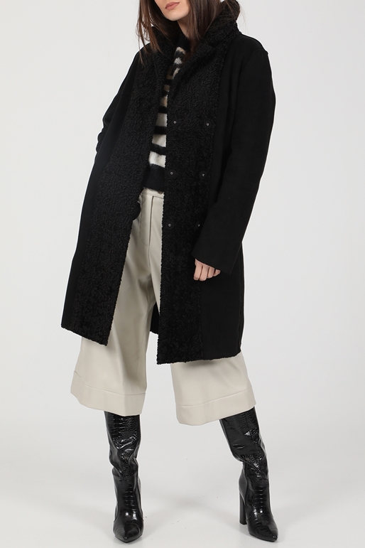 GUESS-Γυναικείο παλτό GUESS MANUELA REVERSIBLE COAT μαύρο