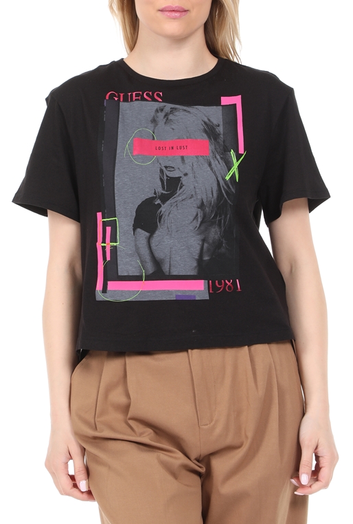 GUESS-Γυναικεία μπλούζα GUESS ANDINA μαύρη