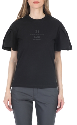 KARL LAGERFELD-Γυναικείο t-shirt KARL LAGERFELD Puffy Sleeve μαύρο