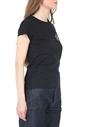 KARL LAGERFELD-Γυναικείο t-shirt KARL LAGERFELD Address Logo Pocket μαύρο