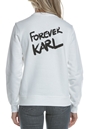 KARL LAGERFELD-Γυναικεία φούτερ μπλούζα KARL LAGERFELD Forever Karl λευκή