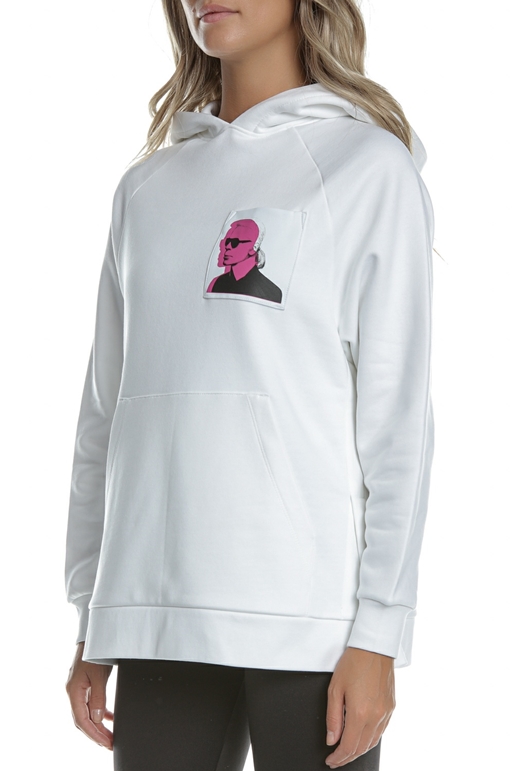 KARL LAGERFELD-Γυναικεία φούτερ μπλούζα KARL LAGERFELD Karl Legend Print λευκή