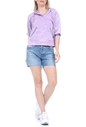 KENDALL + KYLIE-Γυναικεία φούτερ μπλούζα KENDALL + KYLIE BLANKET STITCH μοβ