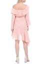  KENDALL + KYLIE-Γυναικείο mini off the shoulder φόρεμα KENDALL + KYLIE ροζ λευκό