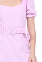 KENDALL + KYLIE-Γυναικείο mini φόρεμα KENDALL + KYLIE PUFF SLEEVE μοβ