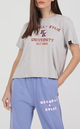 KENDALL+KYLIE-Γυναικείο t-shirt KENDALL+KYLIE HOL γκρι
