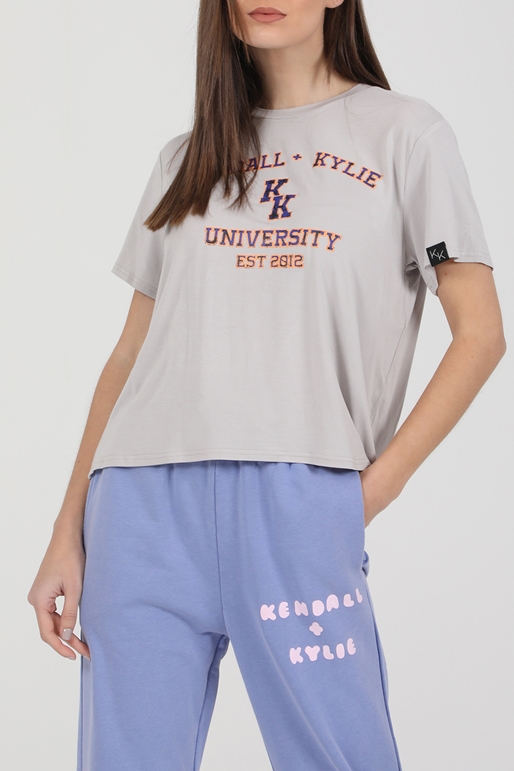 KENDALL+KYLIE-Γυναικείο t-shirt KENDALL+KYLIE HOL γκρι