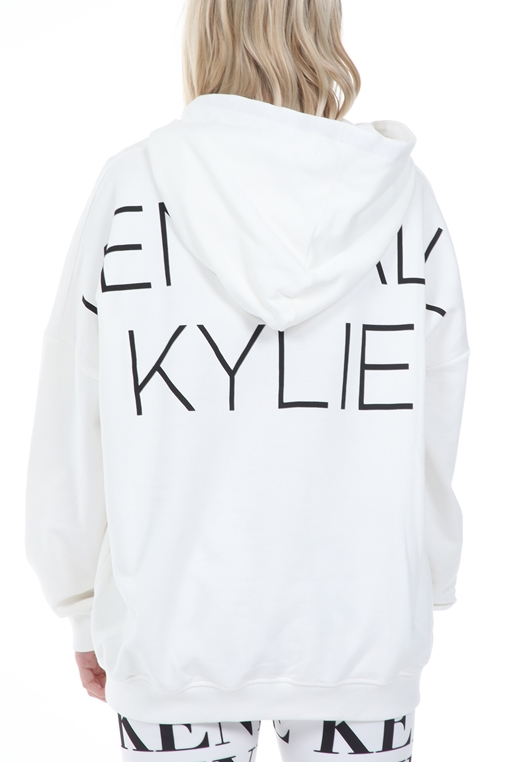 KENDALL + KYLIE-Γυναικεία φούτερ μπλούζα KENDALL + KYLIE ACTIVE OVERSIZED LOGO λευκή