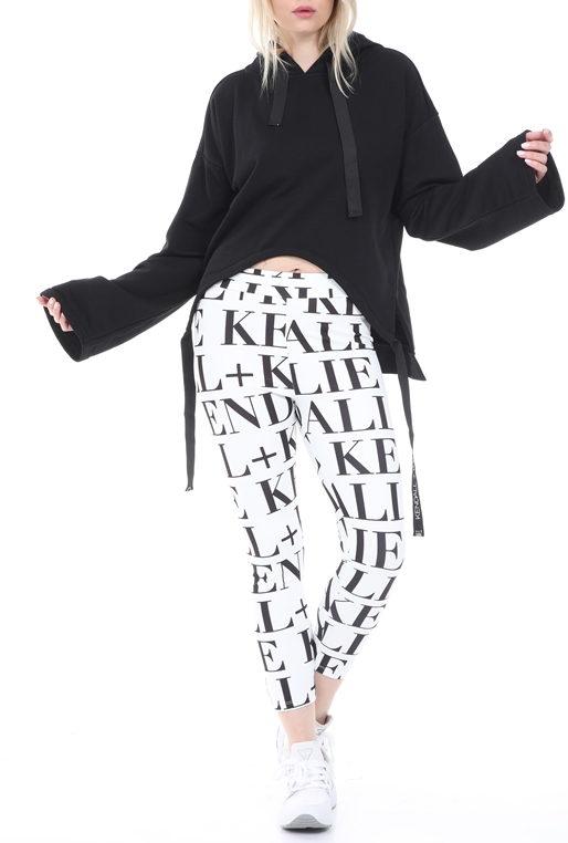KENDALL + KYLIE-Γυναικεία φούτερ μπλούζα KENDALL + KYLIE ACTIVE CROPPED HOODED μαύρη
