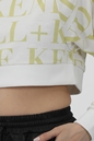 KENDALL + KYLIE-Γυναικεία μακριμάνικη cropped μπλούζα KENDALL + KYLIE W PS * LOGO PRINT CROPPED άσπρη