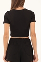 KENDALL+KYLIE-Γυναικείο cropped top KENDALL+KYLIE KKW.2S1.016.006 ART PATCH μαύρο