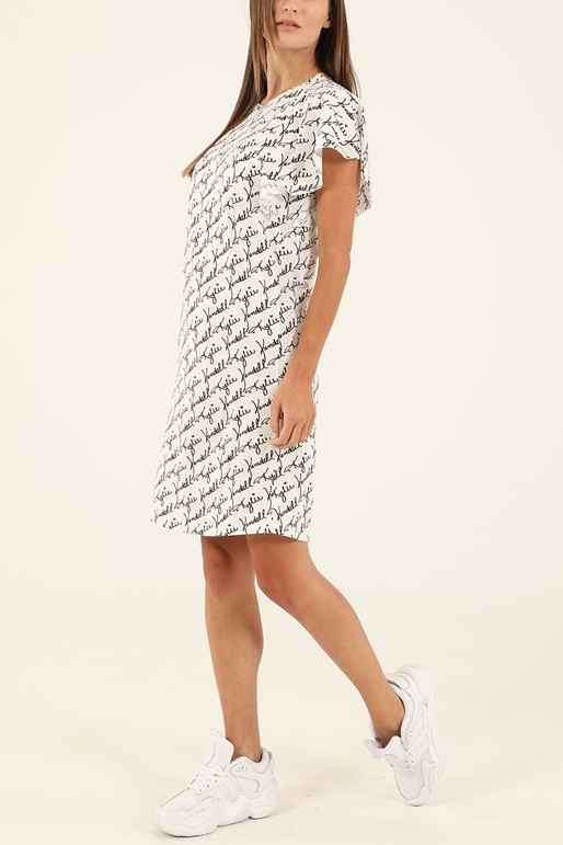 KENDALL+KYLIE-Γυναικείο φόρεμα KENDALL+KYLIE KKW.2S1.016.030 K&K W LOGO ALLOVER CUT SLEEVE ασπρόμαυρο