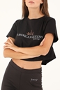 KENDALL+KYLIE-Γυναικείο cropped t-shirt KENDALL+KYLIE KKW.2S1.016.040 QUEEN LOGO LOOSE μαύρο